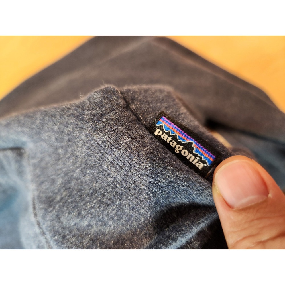 Patagonia Organic Cotton Bear Logo Hoodie Sweatshirt Gray Size‎ M Pullover - Picture 5 of 8